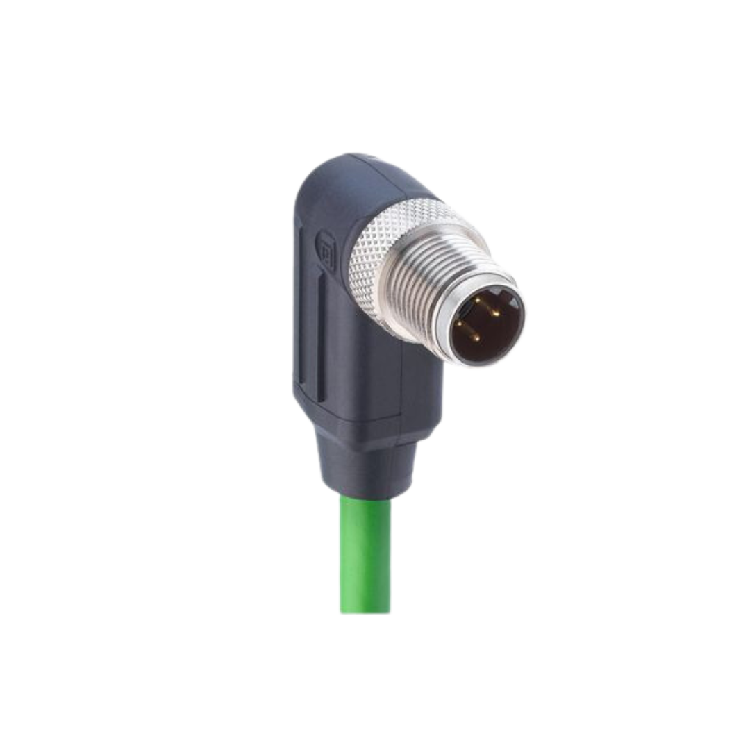 M12 D-Coded Fast ethernet CAT5E Single-ended cordset Male right angled
